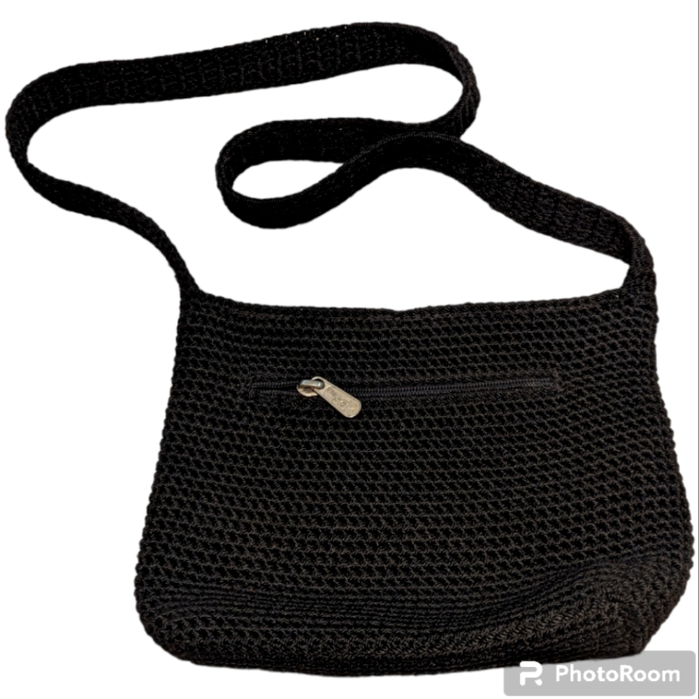 The Sak black crochet shoulder bag